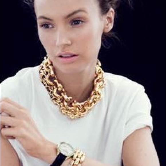 J Crew Vtg Chunky Gold Link Necklace 